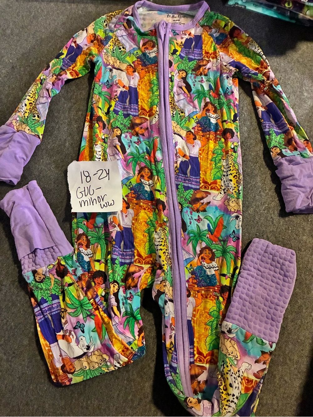 Millie Rose Bamboo Encanto Kids One-Piece Pajamas Zippie 18-24